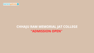 Chhaju Ram Memorial Jat College, Hisar - Admission, Ranking, Courses, Facilities, Fee Structure, Website, 2024-25
